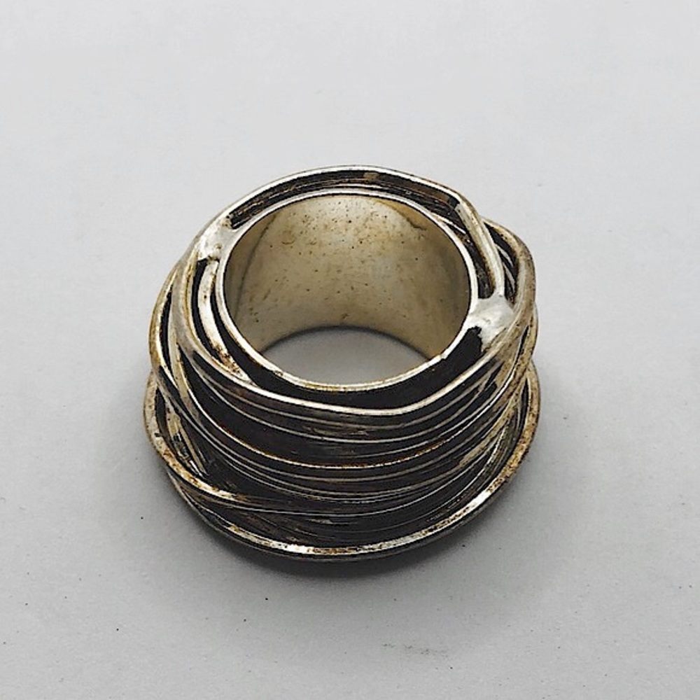 Unique silver colored ring